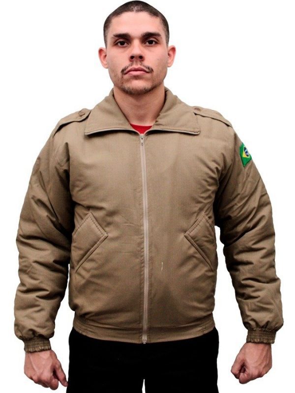 jaqueta sem bordado caqui 6 - Couro Art Bombeiro Civil, Saúde e Tático