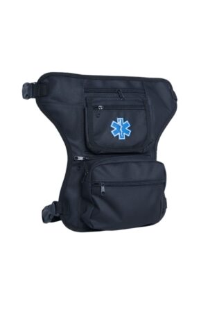 Bolsao de Perna Cruz da Vida Preto - Couro Art Bombeiro Civil, Saúde e Tático