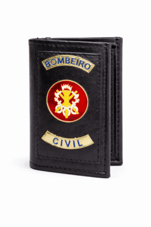 Carteira Bombeiro Civil Sintetico Preta Fundo branco - Couro Art Bombeiro Civil, Saúde e Tático