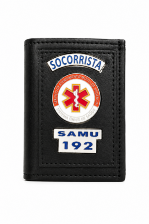 Carteira SAMU – Sintetico – Preta - Couro Art Bombeiro Civil, Saúde e Tático