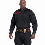 Gandola Bombeiro Civil Profissional Preta Manga Longa - Rip Stop