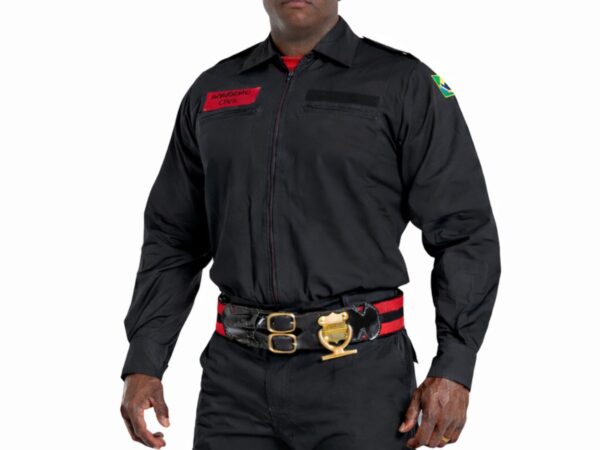 Gandola Bombeiro Civil Profissional Preta Manga Longa - Rip Stop