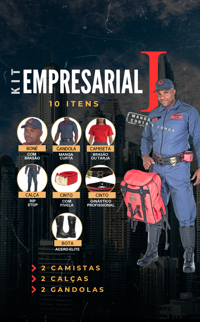 kit empresaria 001 - Couro Art Bombeiro Civil, Saúde e Tático