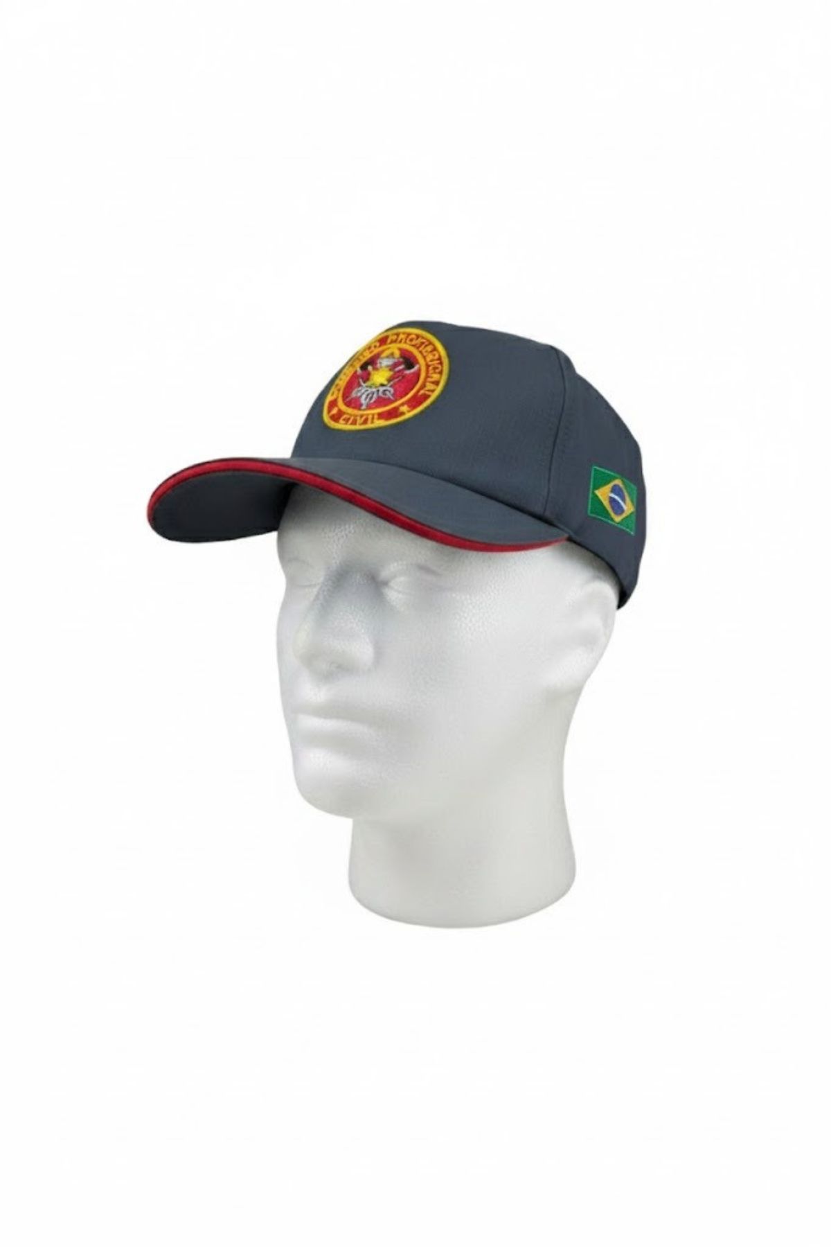 Boné Bombeiro Profissional Civil com Bandeira do Brasil e Risca – Verde Petróleo Acinzentado Boné Bombeiro Profissional Civil com Bandeira do Brasil e Risca - Verde Petróleo Acinzentado - Imagem 1