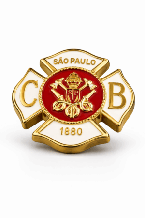Boton Corpo de Bombeiros SP - Couro Art Bombeiro Civil, Saúde e Tático