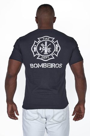 CAMISETA FIRE DPT PRETA COSTAS 1 - Couro Art Bombeiro Civil, Saúde e Tático