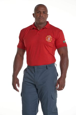 CAMISETA POLO VERMELHA BRASC383O BOMBEIRO CIVIL MASC 1 - Couro Art Bombeiro Civil, Saúde e Tático