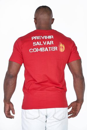 CAMISETA PREVINIR SALVAR COMBATER VERMELHA 1 - Couro Art Bombeiro Civil, Saúde e Tático