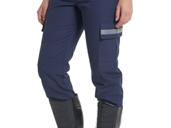 Calça Tática Azul - c/ Refletivo - Slim - RipStop