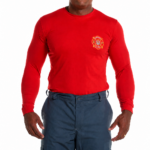 Camiseta Manga Longa Bombeiro Civil Vermelha Brasão