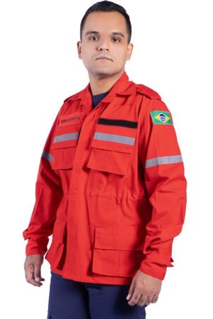 GANDOLA TC381TICA BRIGADISTA C REFLETIVOS VERMELHA 2 - Couro Art Bombeiro Civil, Saúde e Tático