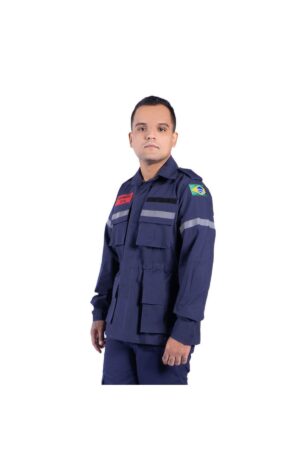 Gandola Tatica Bombeiro Civil Azul – Manga Longa - Couro Art Bombeiro Civil, Saúde e Tático