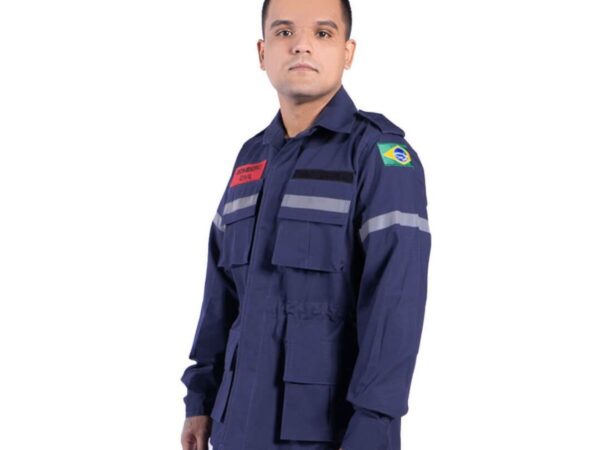 Gandola Tática Bombeiro Civil Azul - Manga Longa c/ Refletivo - Rip Stop