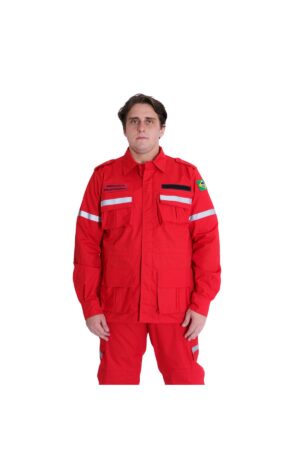 Gandola Tatica Brigada Profissional Vermelha – Manga Longa - Couro Art Bombeiro Civil, Saúde e Tático