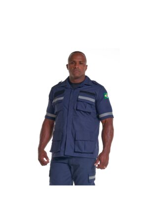 Gandola Tatica Estrela da Vida – Manga Curta com refletivo - Couro Art Bombeiro Civil, Saúde e Tático