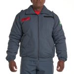 Jaqueta Bombeiro Civil Verde Petróleo Acinzentado c/ velcro e vermelhinho