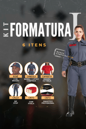 Kit Formatura 1 Bombeiro Civil Manga Comprida - Couro Art Bombeiro Civil, Saúde e Tático