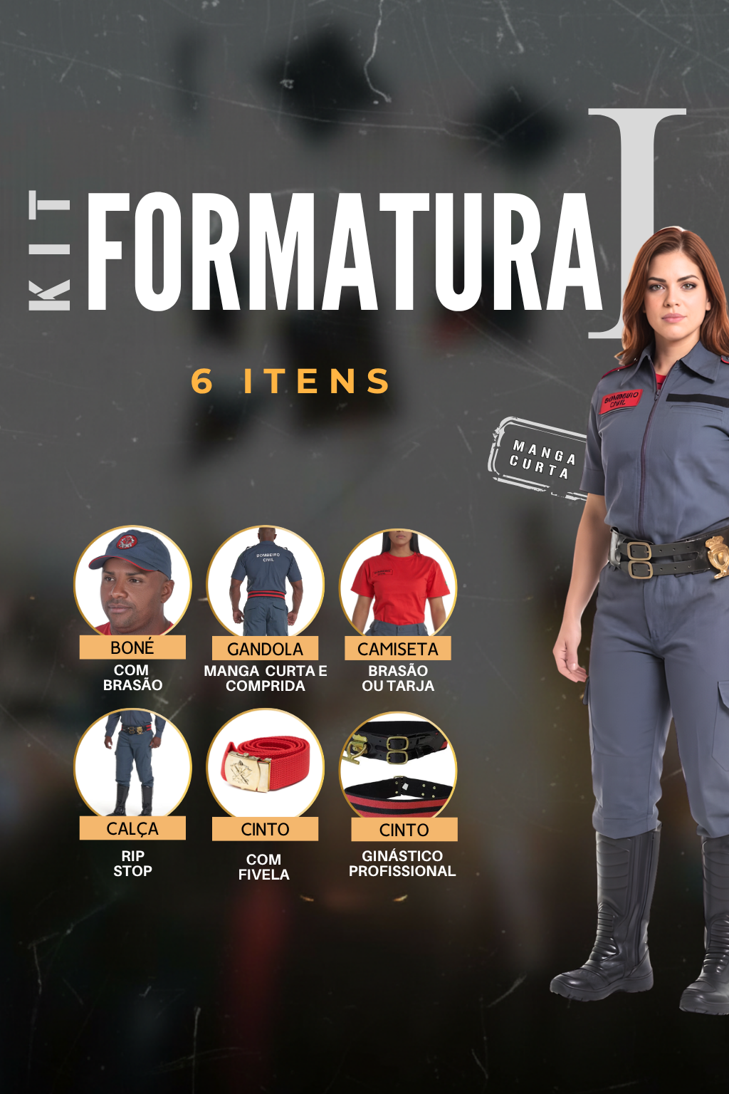 Kit Bombeiro Civil – Formatura – Manga Curta