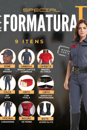 Kit Formatura 2 Bombeiro Civil Manga Curta - Couro Art Bombeiro Civil, Saúde e Tático