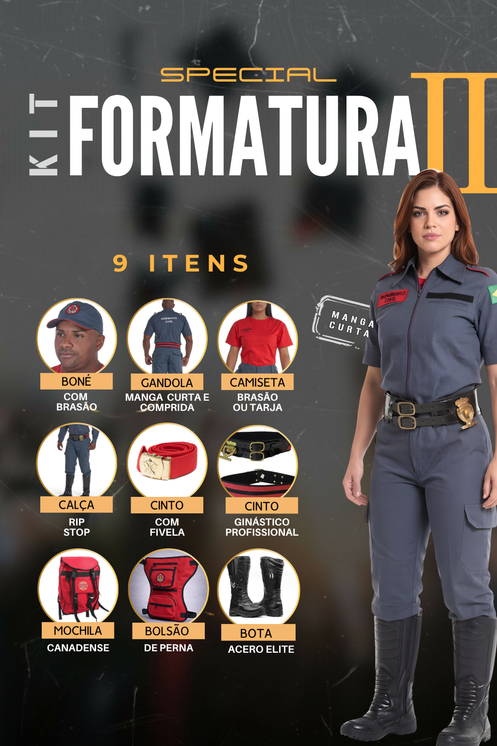 Kit Bombeiro Civil Formatura II – Especial – Manga Curta