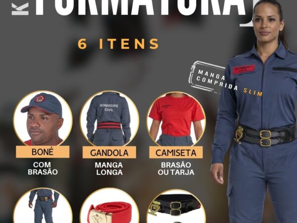 Kit Bombeiro Civil - Formatura - Slim - Manga Longa