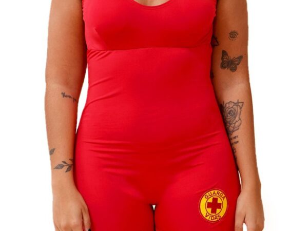 Maiô Vermelho c/ Bojo - Short - Guarda Vidas