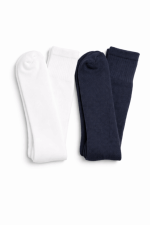 Meia Algodao – Cano Medio Branca e Preta Fundo branco - Couro Art Bombeiro Civil, Saúde e Tático