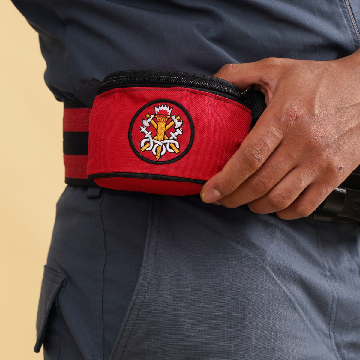 Porta Acessorios Bombeiro Civil Vermelho scaled - Couro Art Bombeiro Civil, Saúde e Tático