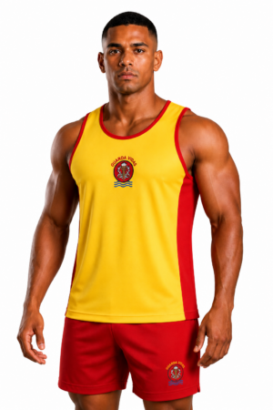 Regata Guarda Vidas – Amarela com Vermelho - Couro Art Bombeiro Civil, Saúde e Tático