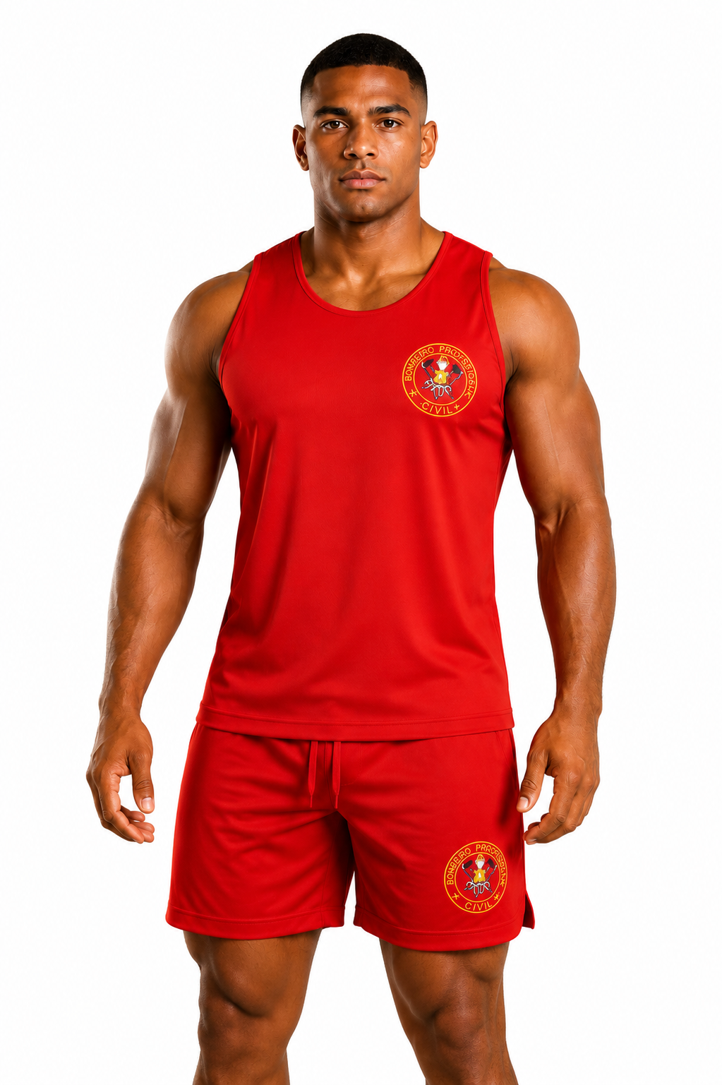 Regata Vermelha e Short – Bombeiro Profissional Civil2 Regata Bombeiro Profissional Civil - Dryfit - Imagem 1