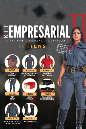 kit empresarial 2 com jaqueta - Couro Art Bombeiro Civil, Saúde e Tático