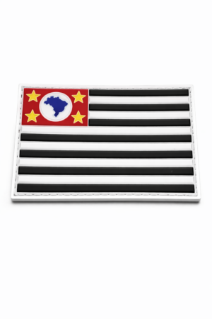 Emborrachado Bandeira Estado de Sao Paulo 55 x 8 cm Colorida Fundo Branco - Couro Art Bombeiro Civil, Saúde e Tático