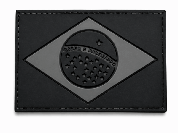 Emborrachado Bandeira do Brasil - 5,5 x 8cm - Cinza e Preto