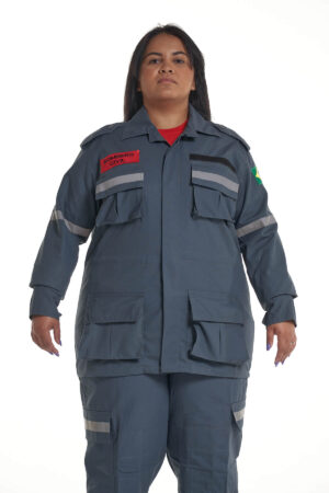 FARDA TC381TICA COM REFELETIVOS VERDE PETROLEO PLUS SIZE 1 1 - Couro Art Bombeiro Civil, Saúde e Tático