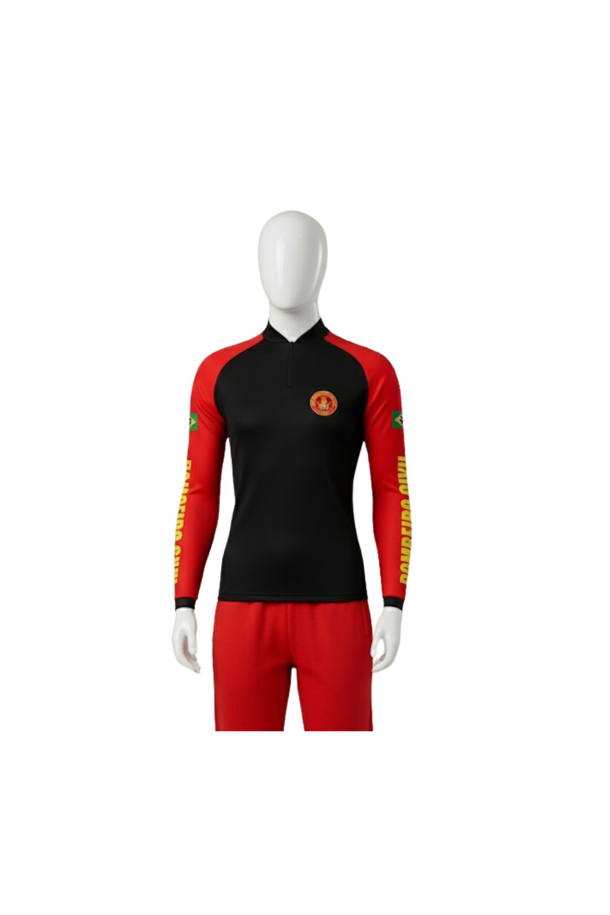 Camiseta UV bombeiro frente Camiseta Manga Longa Bombeiro Profissional Civil - Proteção UV  50+ - Imagem 1
