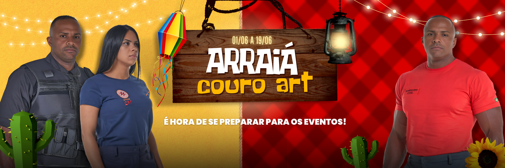 Banner Arraia Couro Art - Couro Art Bombeiro Civil, Saúde e Tático