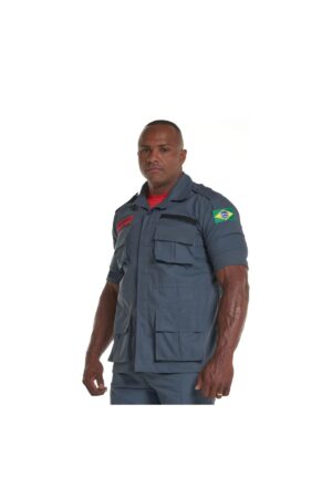 Gandola Tatica Bombeiro Civil Verde Petroleo Acinzentado – Manga Curta sem Refletivo – Rip Stop - Couro Art Bombeiro Civil, Saúde e Tático