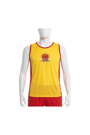 Regata Guarda Vidas Amarela com Vermelho Protecao UV 50 Frente Nova 1 - Couro Art Bombeiro Civil, Saúde e Tático